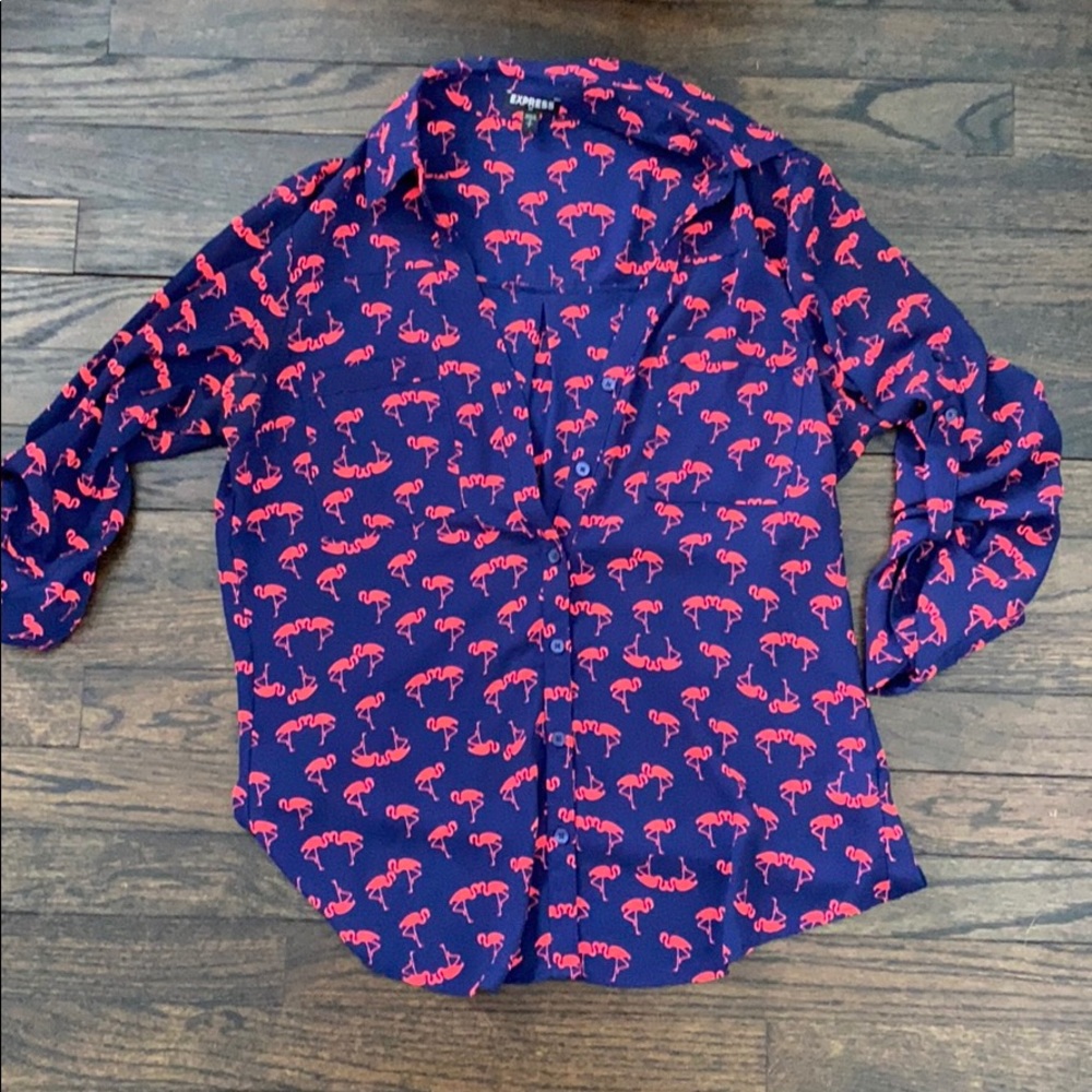 Express chiffon flamingo blouse